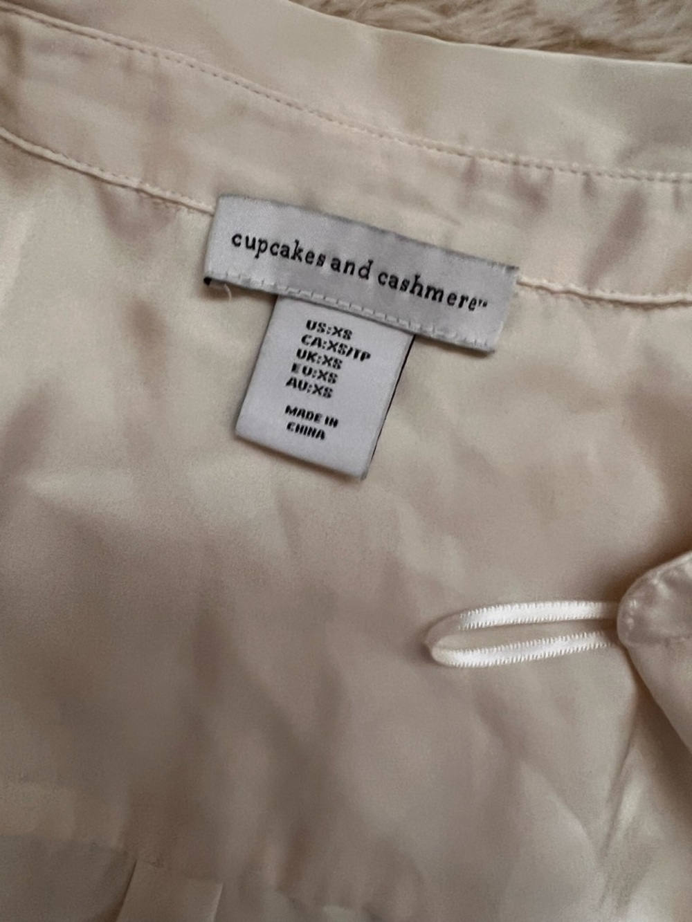cupcakes & cashmere Ivory Satin Blouse - Picture 3 of 3
